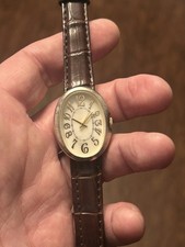 😍 READY TO WEAR! Clean MERONA Baignoire Oval Case Crazy Exploding Quartz Watch