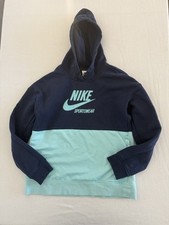 Nike Sportswear Heritage Big Kids' Girls' French Terry Hoodie Large Blue 0615
