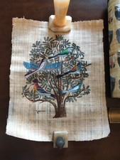 Papiro Egiziano Originale Dipinto Ad Olio Firmato Anni 70/90  Albero Della Vita