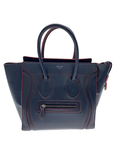 CELINE handbag luggage micro leather Navy Used