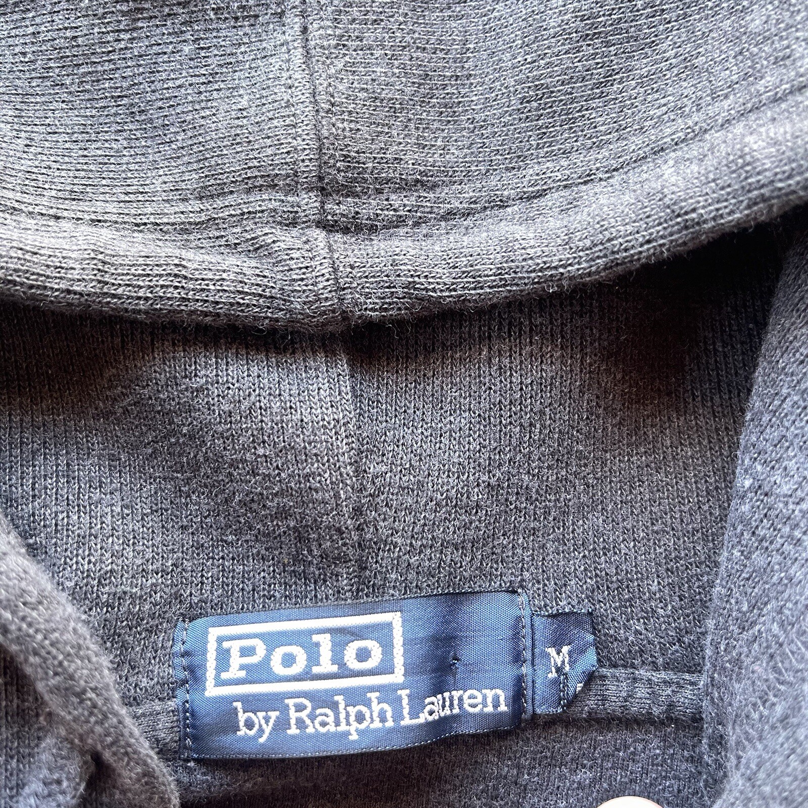Polo Ralph Lauren felpa con cappuccio uomo grigio medio zip maglione giacca pony preppy basic