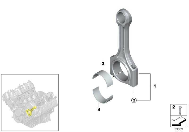 Original BMW 11247646892 - Pleuelstange L 138 5MM 5er 6er 7er X5 