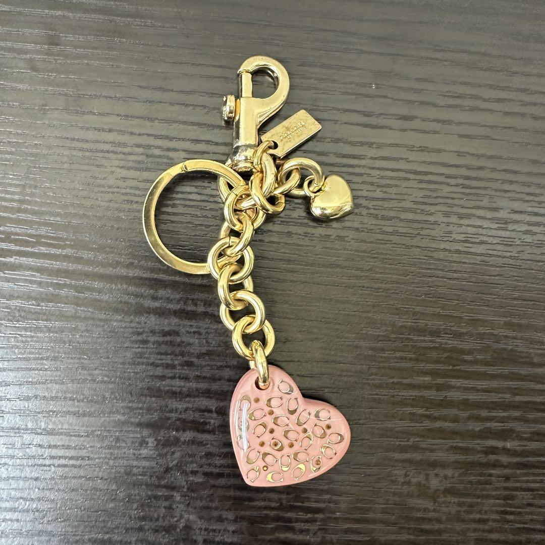 Coach Signature Heart-Shaped Bag Charm Key Chain - Women's