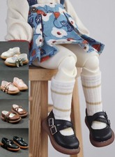 1/6 1/4 BJD Doll PU Leather Little Boat Shoes Big Sole Cross Strap Multi-color
