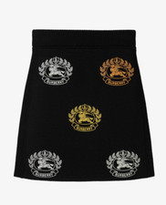 Burberry Girls Black soft Wool Equestrian Knight Logo Skirt 8Y 380
