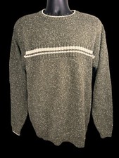 Columbia Pull Over Tight Knit Light Weight Long Sleeve Men's Green Sweater XL
