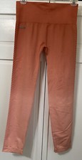 Max Studio NEW Performance Midnight Leggings Womens XS/S Seamless Ombre Peach