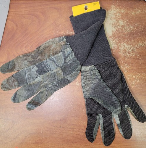 2 Pair Camo Nylon Mesh Gloves One Size Fits All Extra Long Cuffs With Tags - Picture 6 of 16