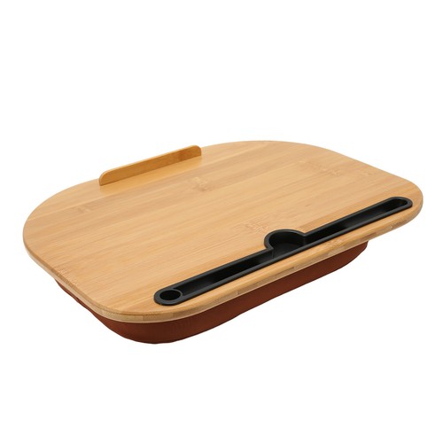 Escritorio para computadora portátil de madera de bambú para computadora portátil de hasta 15,6 pulgadas con almohada ajuste de cushi - Imagen 3 de 24