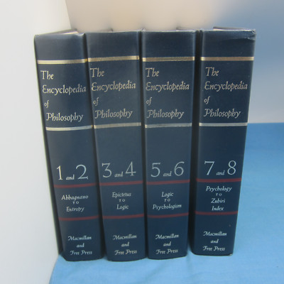 Encyclopedia of Philosophy Macmillan and Free Press 1972 Complete Set 4 Volumes