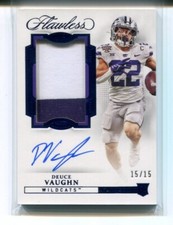 2023 Panini Flawless Collegiate  Deuce Vaughn Rookie Patch Auto Wildcats 15/15