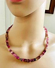 Rubellitkette-Roter Turmalin Halskette - Turmalin Collier Rot- Rubellit