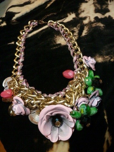Betsey Johnson flower Necklace jewelry Prom Outfit Mother's DAy Gift
