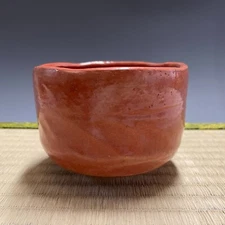 Raku Ware A497 : Japanese Pottery Chawan Matcha Tea Bowl Tea Ceremony Vintage