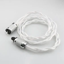 5N OCC US AC Audiophile Carbon Fiber Silver Rhodium Plated HiFi Power Cable NEW