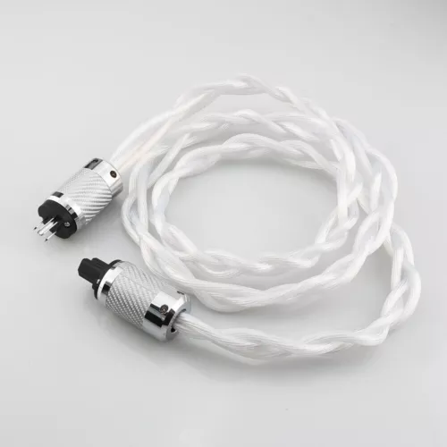 Cable de alimentación HiFi 15 AWG 5N OCC cable de audio de CA de EE. UU. enchufe enchapado en rodio de fibra de carbono - Imagen 2 de 15