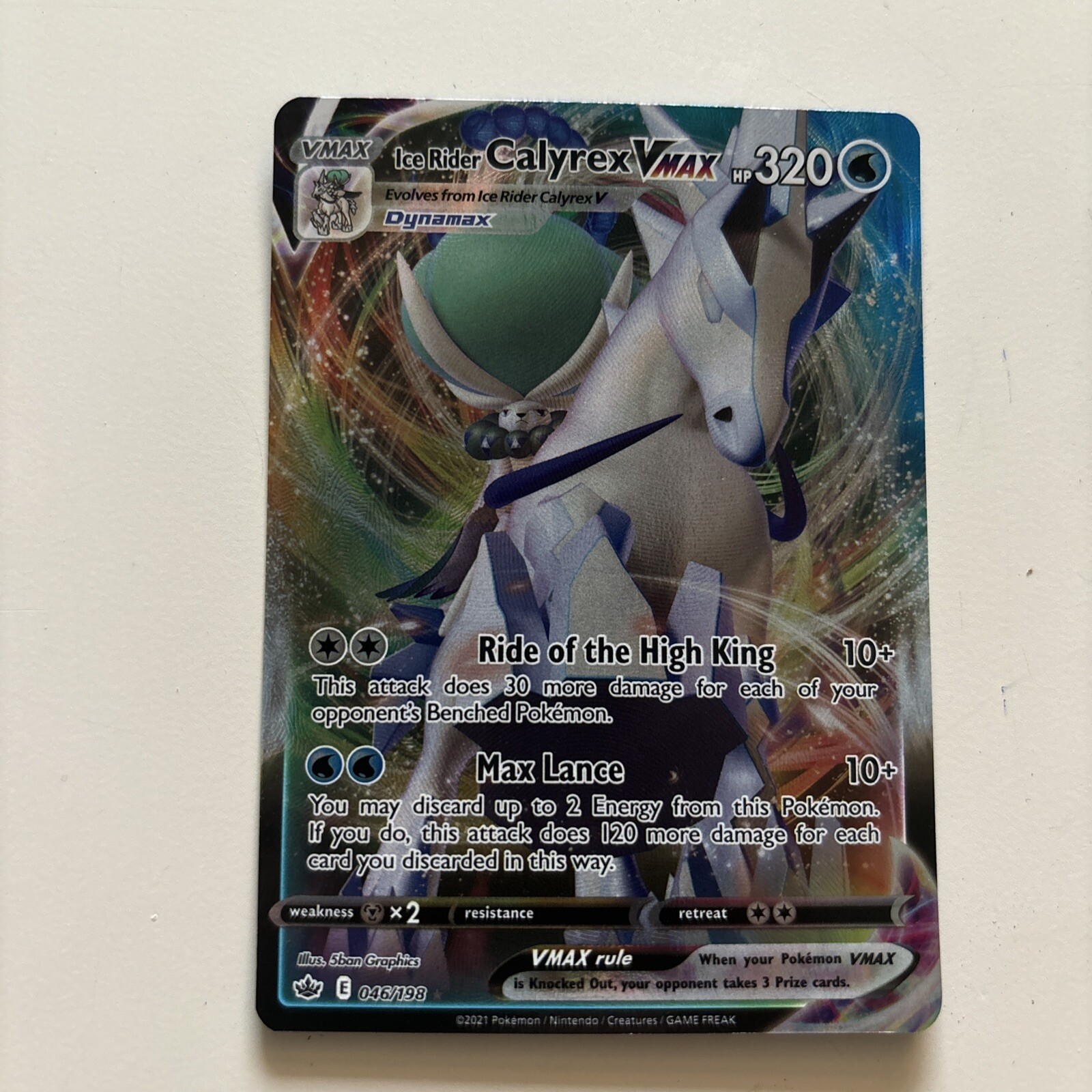 Ice Rider Calyrex VMAX - 046/198 Ultra Rare Chilling Reign Pokemon TCG NM