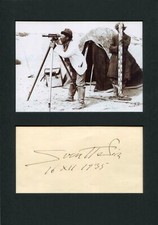 EXPLORER Sven Hedin autograph, signed album page mounted