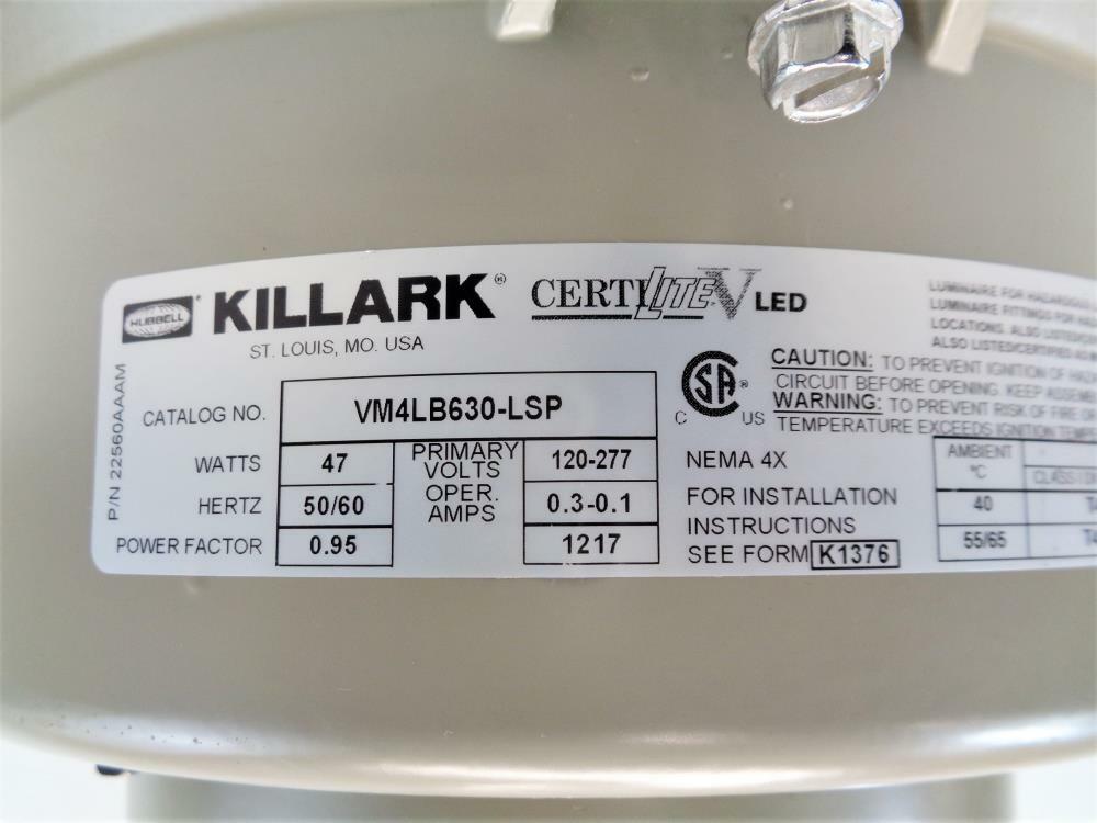 Hubbell Killark Low-Bay &amp; High-Bay 47W LED Light Fixture VM4LB630 | eBay