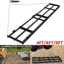 Drag Harrow Driveway Grader, 4/6/8 FT Landscape Power Rake Tow Behind Lawn Rake