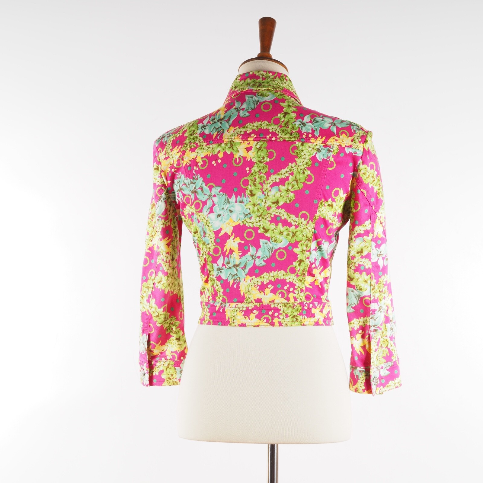 Versace Jeans Couture Vintage Women Pink Floral Print Crop Jacket
