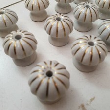 20x Ceramic Cabinet Knobs Round Mushroom Closet Drawers Door Handles Furniture