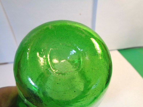 Studio Art Glass 4 1/2" Green Twist/Spiral Optic Mini-Pitcher (Used/EUC) - Picture 7 of 8
