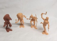 Vintage 1964 Louis Marx Co Native American Indian Figures 6 SET OF 4