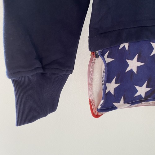 Hudson Outerwear Herren schwarz abnehmbarer Reißverschluss amerikanische Flagge Design Sweatshirt Größe S - Bild 5 von 9