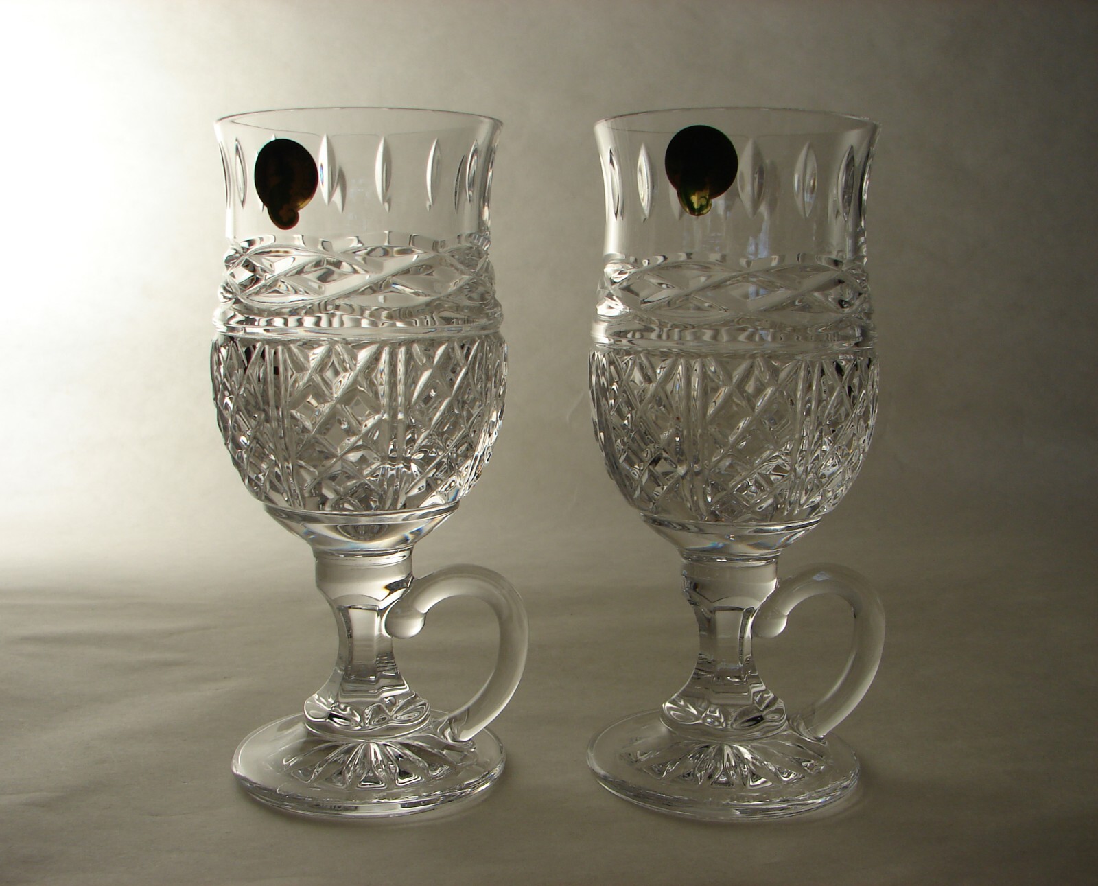 Waterford Cut Crystal Book of Kells Footed Irish Coffee Handled Mug