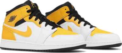 Nike Air Jordan 1 Mid GS Size 5Y University Gold Black Yellow