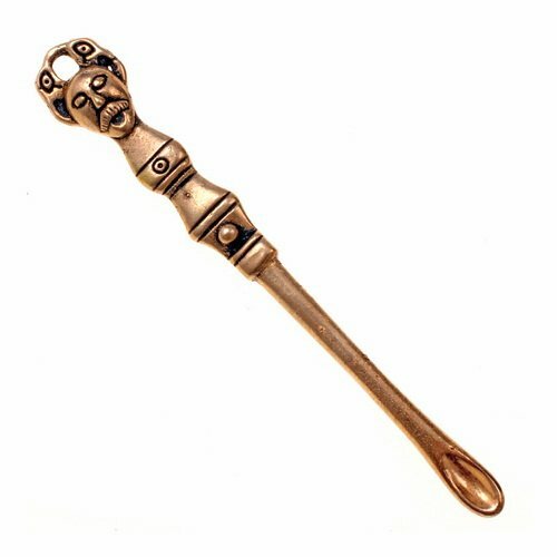 Amulett Ohrlöffel von Gotland Wikinger Kette Pfriem Anhänger Bronze/Versilbert - Bild 1 von 3