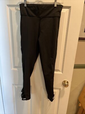 JUST BE FREE PANTS LEGGINGS / M / lattice work at bottom of legs / made in Egypt