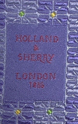 Holland & Sherry Men's Silk Neck Tie Purple Floral 58L 3.5W Made in USA - 第 5/6 張圖片