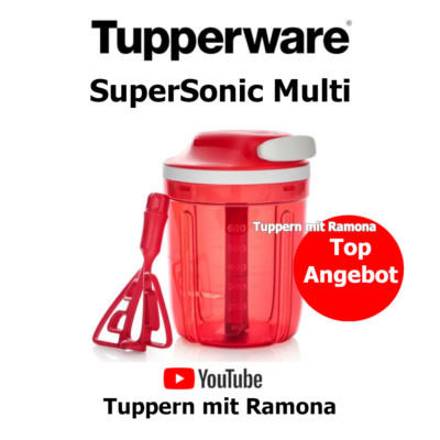 Tupperware D251 SuperSonic Multi Zwiebelhäcksler Küchenmaschine rot neu/OVP TOP