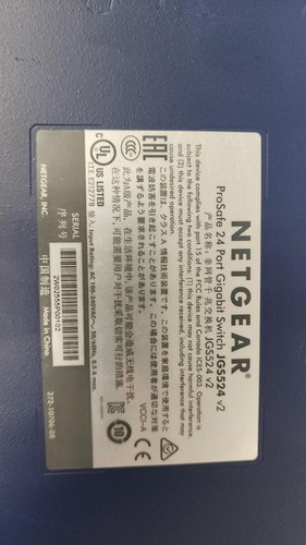 Netgear ProSafe JGS524 24-Port Layer 2 Unmanaged Switch – Model 2W023156A0B45 - Picture 4 of 4