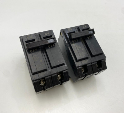 2PC GE THQB2120 Bolt-On Circuit Breaker 20A 120/240V 2P 1PH THQB 20 Amp 2 Pole