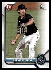 Karson Milbrandt 2022 Bowman Draft 1st #BD-87 Miami Marlins Mint