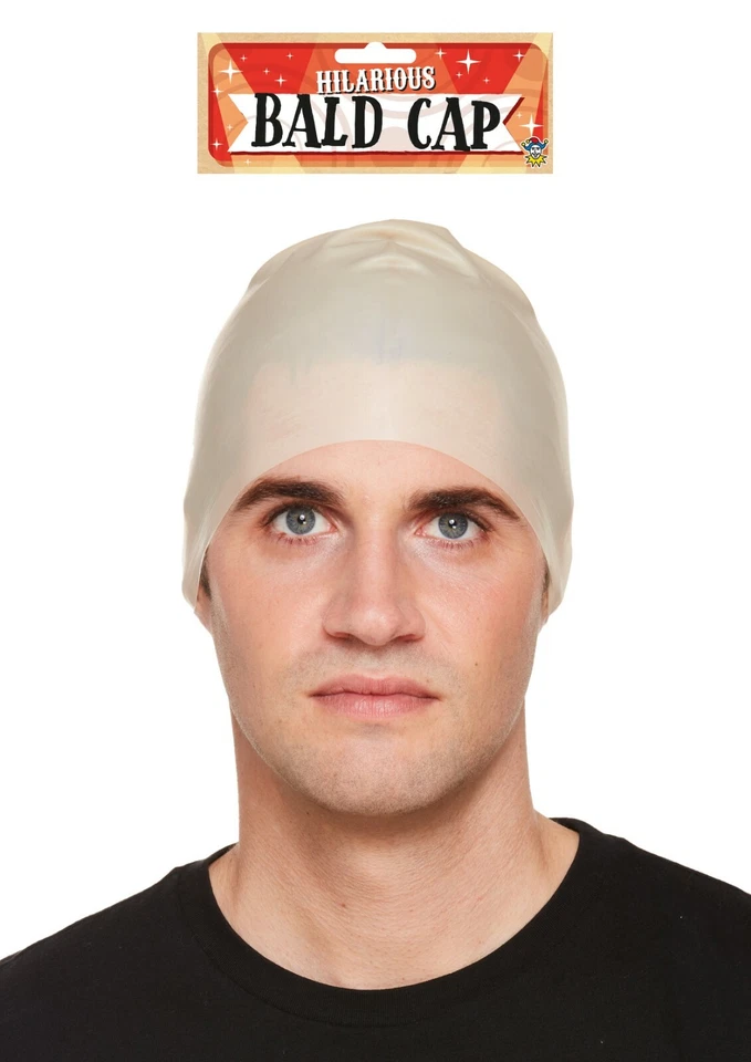Latex Fake Bald Head Skinhead Wig Cap Clown Men's Ladies Fancy Dress  - Image 3 of 3