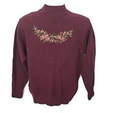 United Colors Of Benetton Shetland Wool Mock Neck Sweater Size 50 M Holly