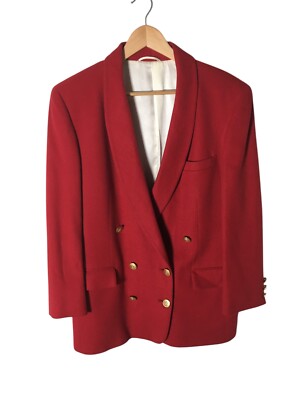 Vintage 80 s Blazer Women's Size 10 Pietrafesa Regular Red Studio 121 Camel Hair