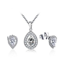 Stainless steel necklace earrings set