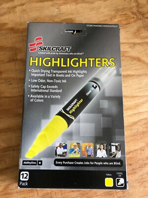 12 Skilcraft Textmarker gelb yellow Highlighters