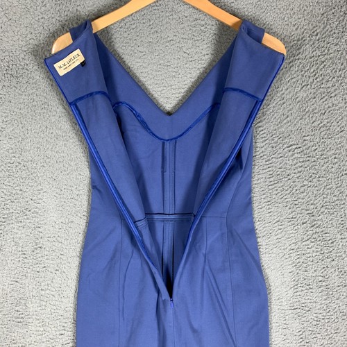MM Lafleur Rachel Kleid Größe 4 Blau Ärmellos Ponte V-Ausschnitt Arbeit Büro Etui - Bild 6 von 11