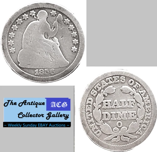 Silver 1856 O US New Orleans Mint Seated Liberty Half Dime🪙Type 2🪙