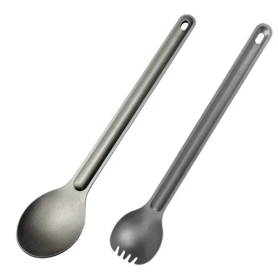 Portables Flatwares Outdoor Camping Long Spoon Reusability Forkspoon Spoon - Image 1 of 4