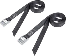 1" x 8' Lashing Strap with Cam Buckle - 2-Pack, 200 lb Limit, Black