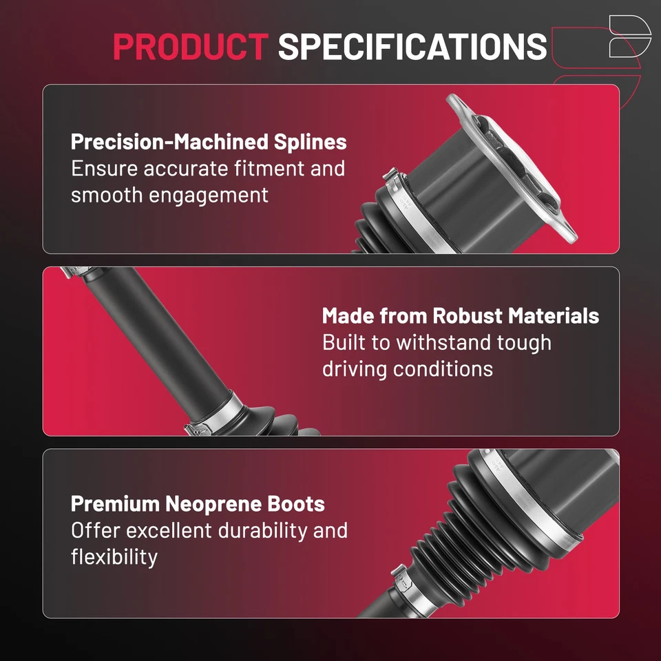 CV Axle Shaft Front Left / Right Side for Audi A4 A5 Quattro 2.0L AWD 2013-2017 Foto 3 de 4