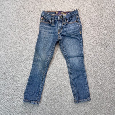 Ed Hardy Jeans Boys Size 4 Blue Denim Boot Cut Pirate Embroider Adjustable Waist