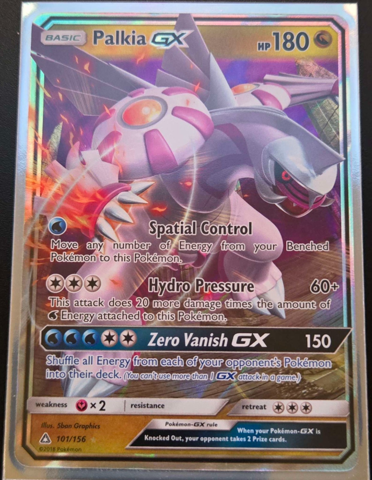 Pokemon TCG Palkia GX 101/156 SM Ultra Prism Ultra Rare NM